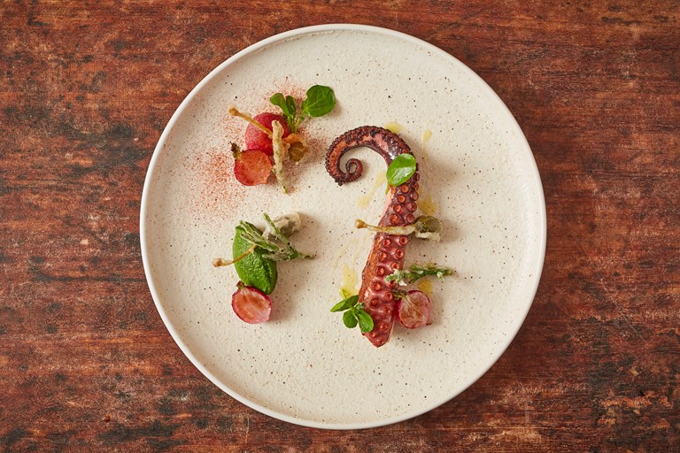 Galician Octopus with Watercress and Samphire Tempura Recipe Great