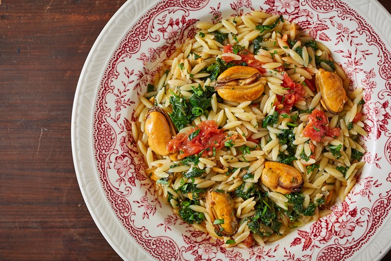 Spinach, Mussels and Orzo Recipe Great British Chefs