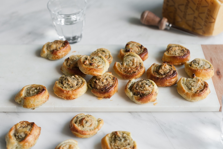 Pastry Snails with Pesto and Grana Padano Recipe Great Italian Chefs