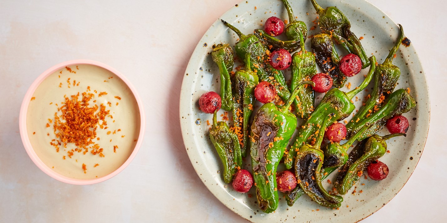 Padron Peppers with Smoked Paprika Crumb Recipe Great British Chefs