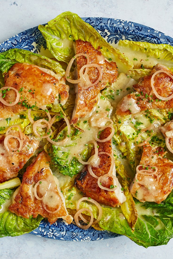 Pressed Caesar Chicken Thighs Recipe Great British Chefs