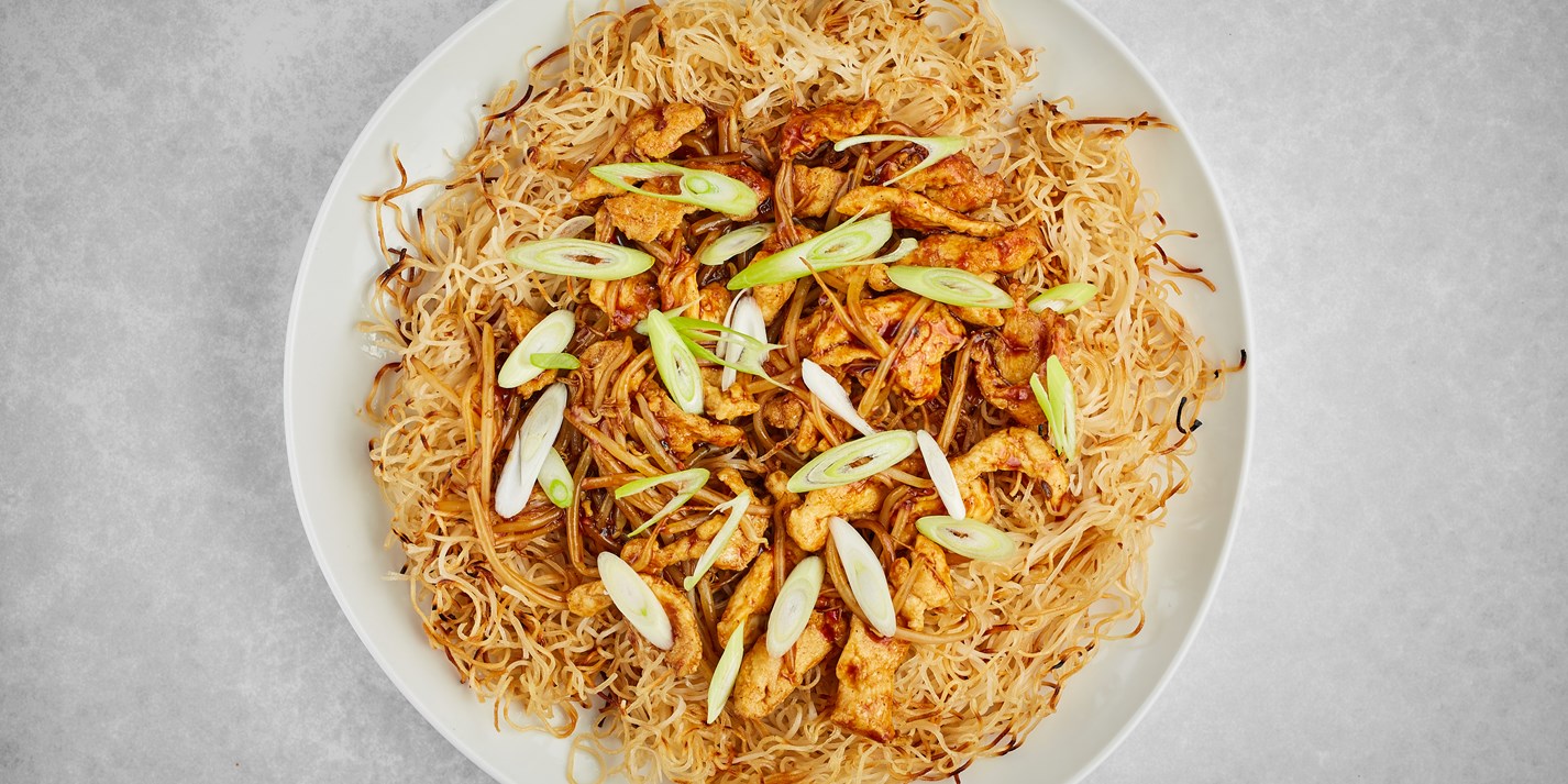 Panfried Chicken with Crispy Noodles Recipe Great British Chefs