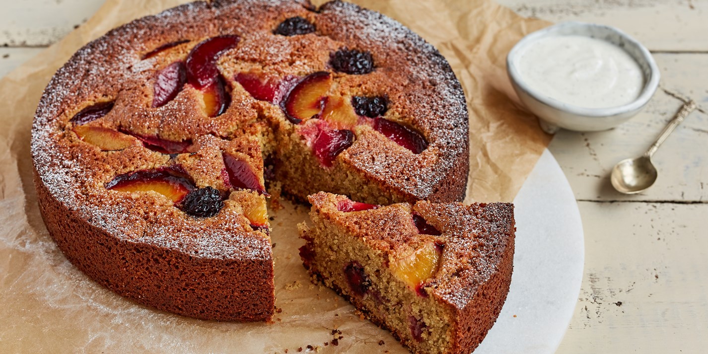 Blackberry, Plum and Polenta Cake Recipe Great British Chefs