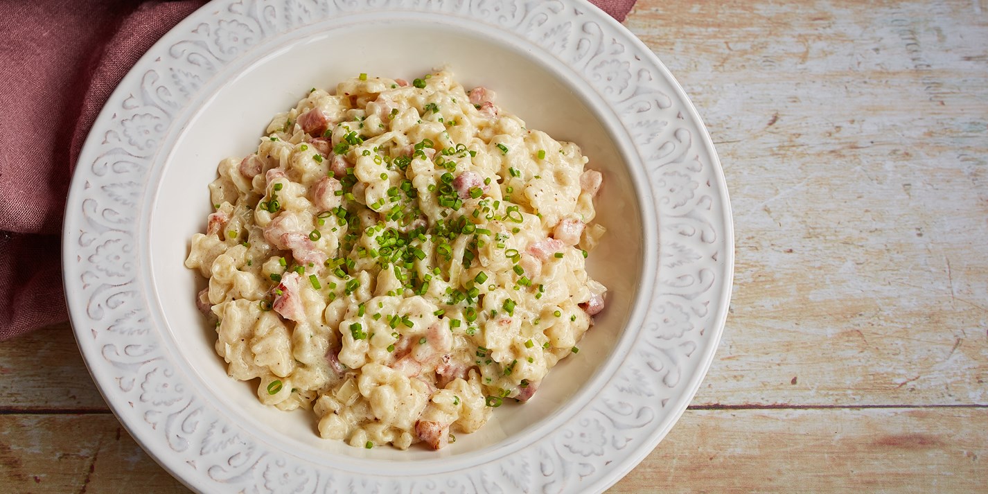 Spätzle with Ham and Cream Sauce Recipe - Great Italian Chefs Spätzle with Ham and Cream Sauce Recipe - Great Italian Chefs