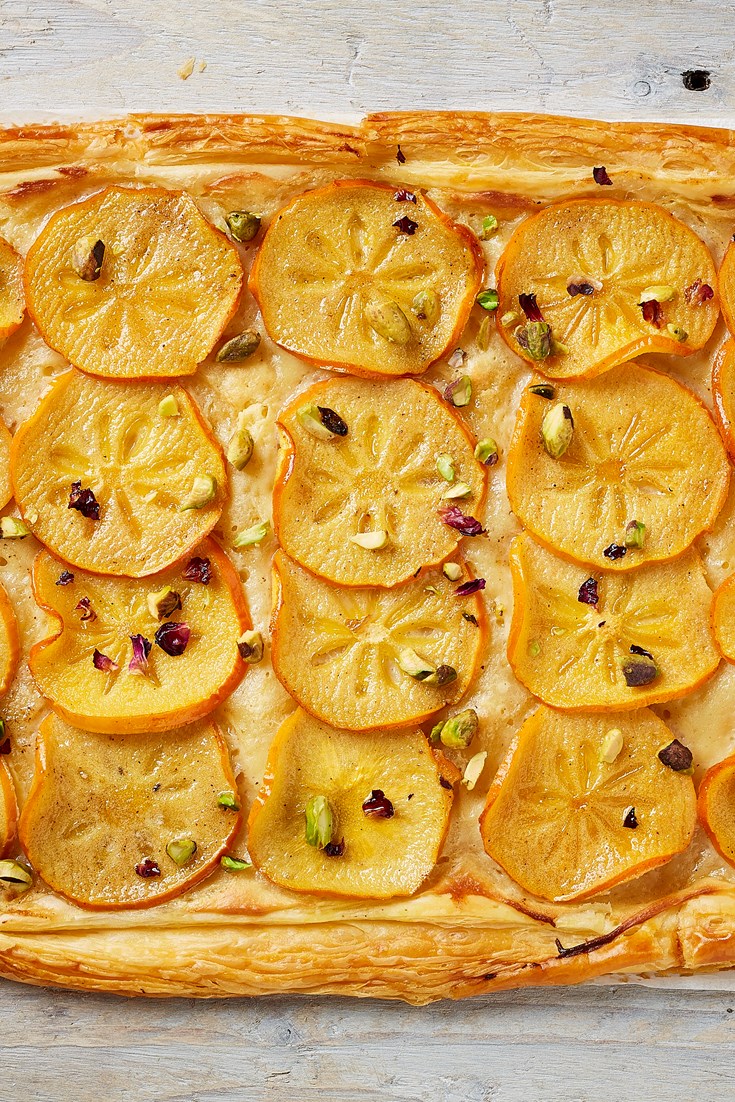 Spiced Spanish Persimon® and Custard Tart Recipe Great British Chefs