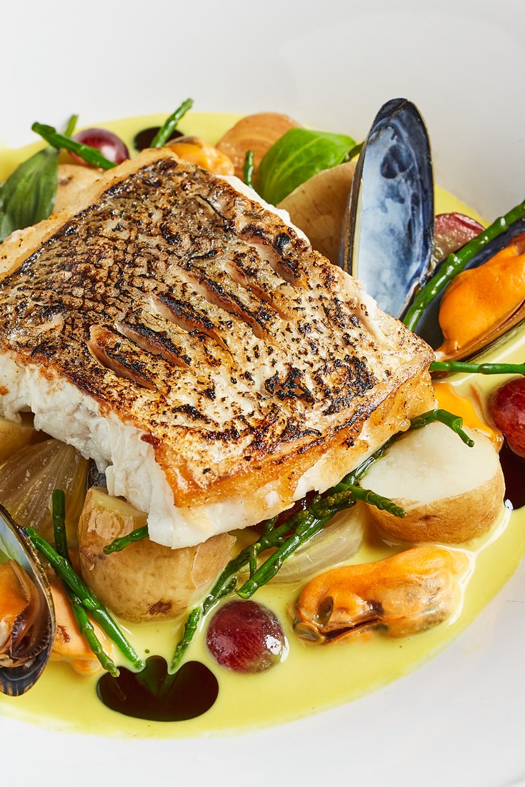 Hake with Mussels, Potatoes and Curry Velouté Recipe Great British Chefs