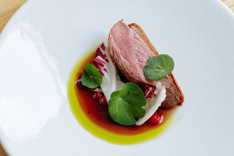 Roast Duck with Redcurrants, Nasturtium and Radicchio Recipe - Great ...