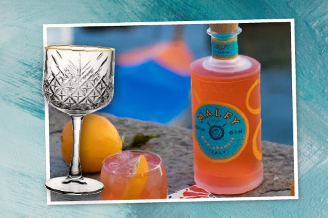 Win a bottle of blood orange gin and gin glass