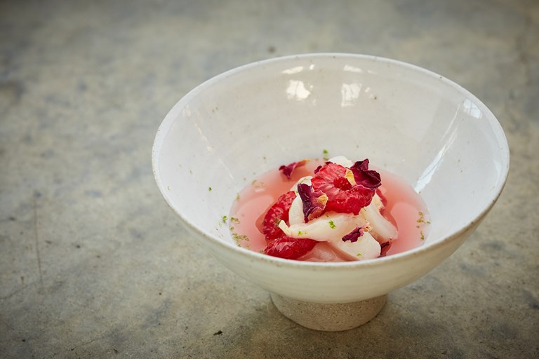 Lychee And Raspberry Salad With Raspberry Elixir Recipe Great British Chefs