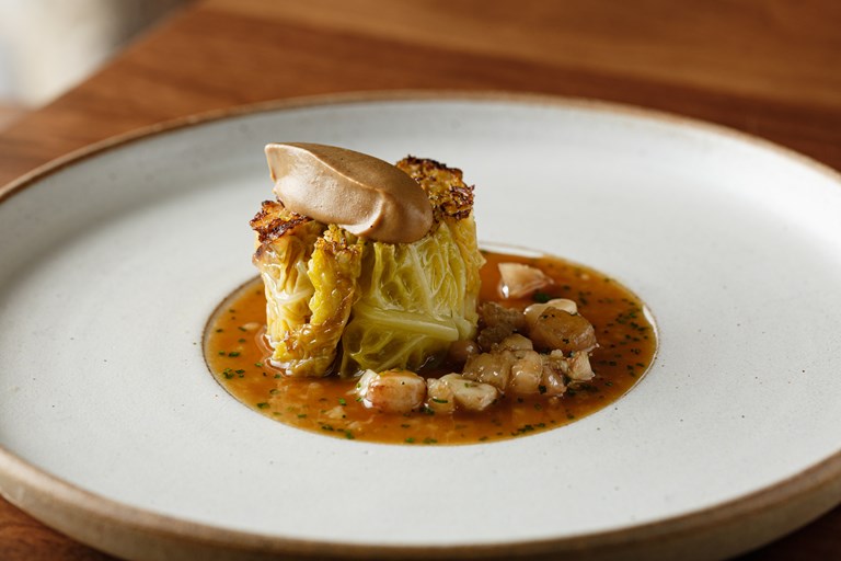 Braised Cabbage, Burnt Cream, Bordelaise Sauce Recipe Great British Chefs