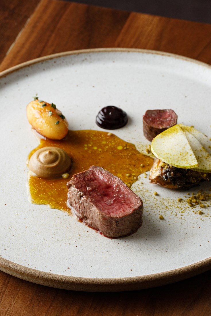 Venison Loin, Pear, Spruce Recipe Great British Chefs