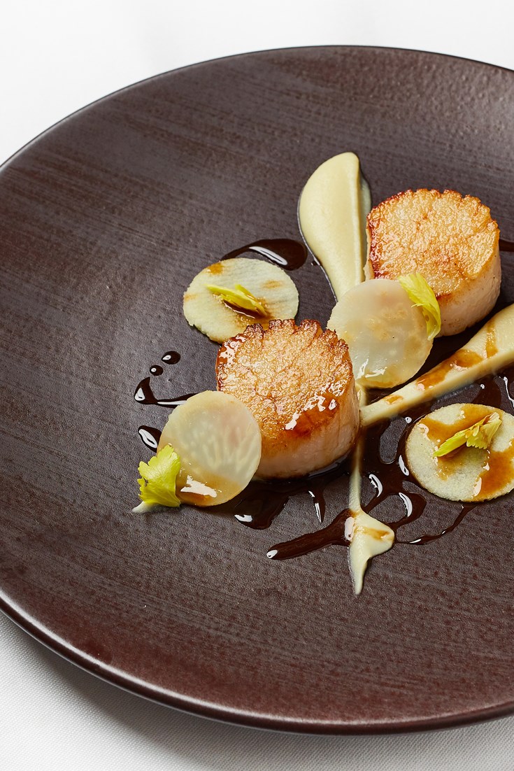 Scallops with Celeriac and Apple Recipe - Great British Chefs