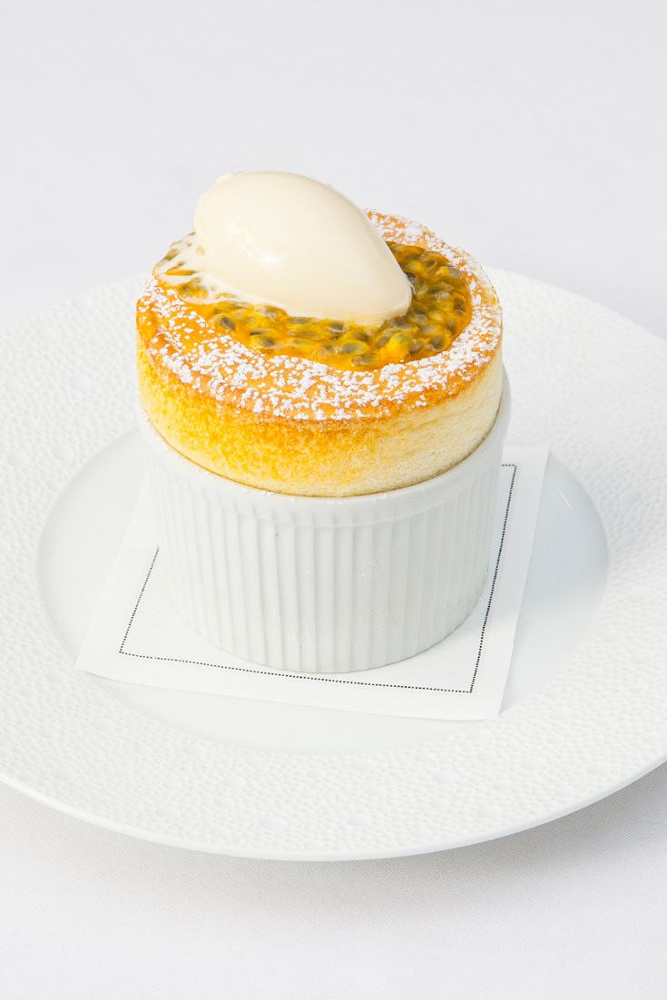 Passion Fruit Soufflé Recipe with White Chocolate Ice Cream Great