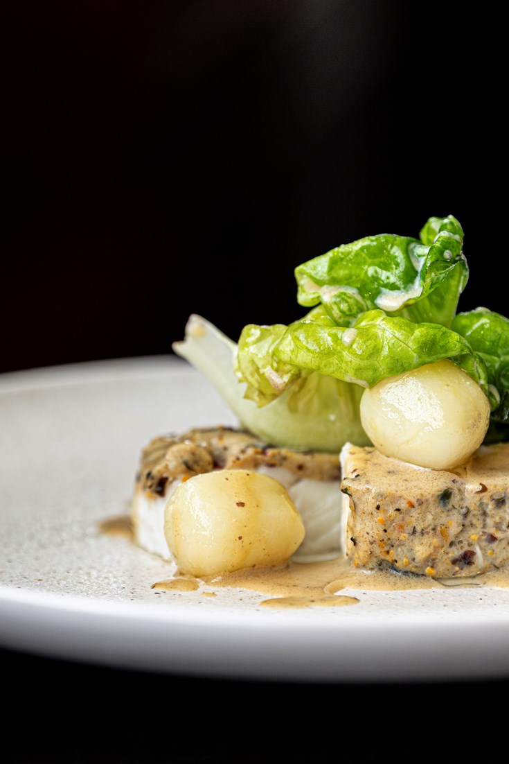 Halibut with Mussels, Potatoes and Lettuce Recipe Great