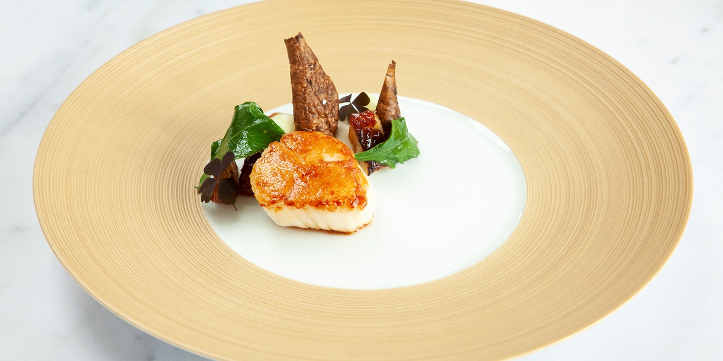 Scallop with Jerusalem Artichoke, Apple and Miso Eel Recipe Great