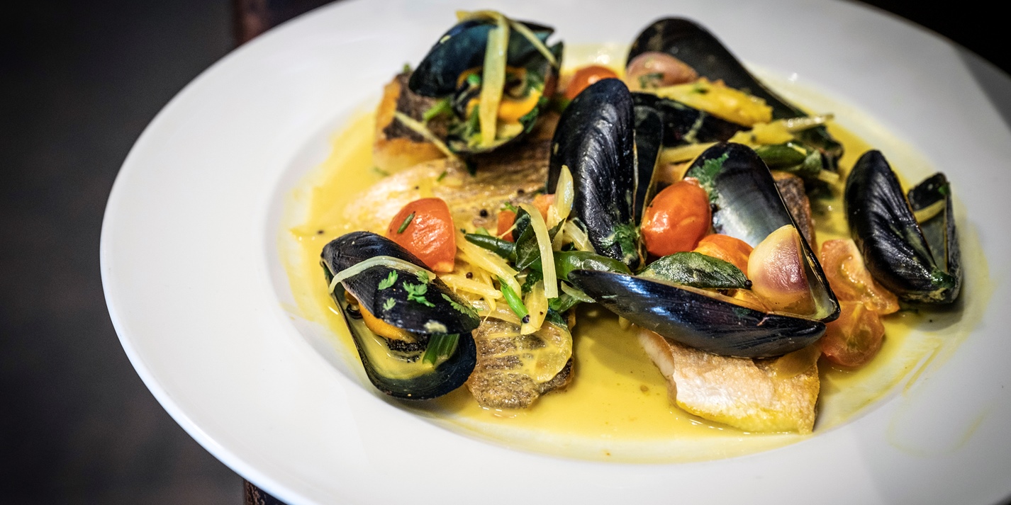 Sea Bass, Mussel and White Wine Curry Recipe - Great British Chefs