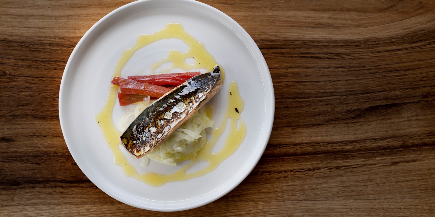Torched Mackerel with Rhubarb and Fennel Recipe Great British Chefs